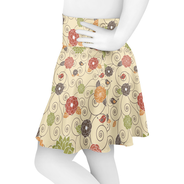 Fall Flowers Skater Skirt - Side