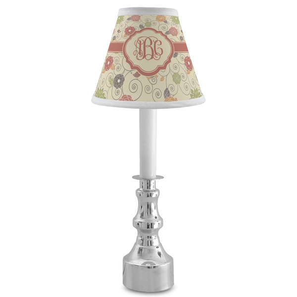 Fall Flowers Small Chandelier Lamp - LIFESTYLE (on candle stick)