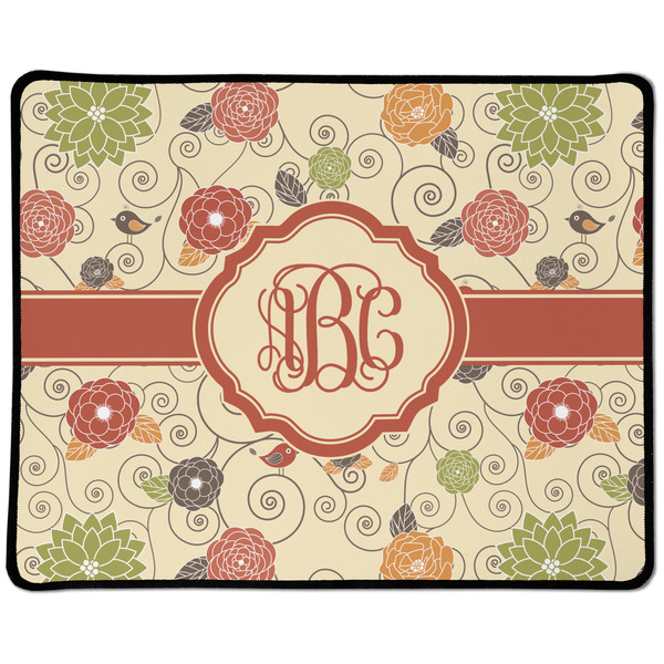 Custom Fall Flowers Large Gaming Mouse Pad - 12.5" x 10" (Personalized)