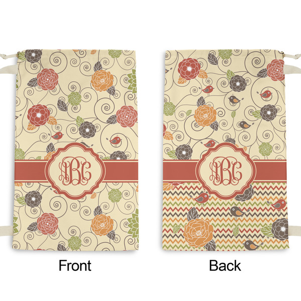 Fall Flowers Small Laundry Bag - Front & Back View