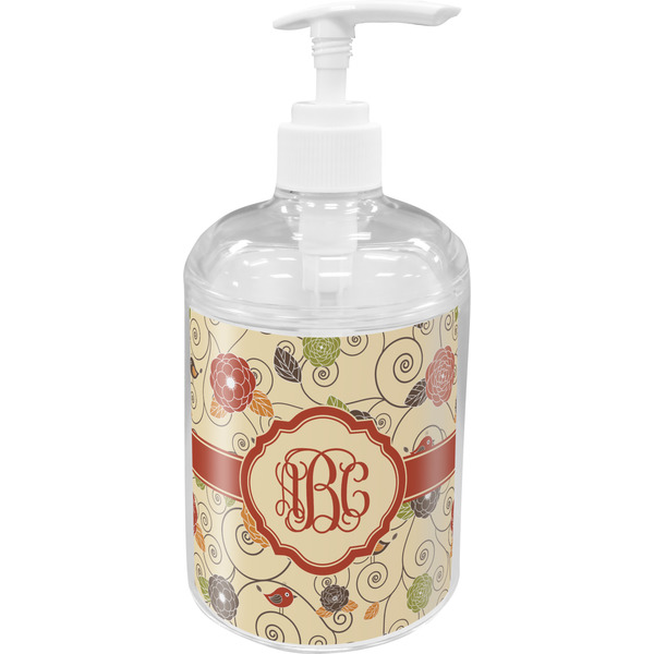 Custom Fall Flowers Acrylic Soap & Lotion Bottle (Personalized)