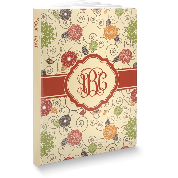Custom Fall Flowers Softbound Notebook (Personalized)