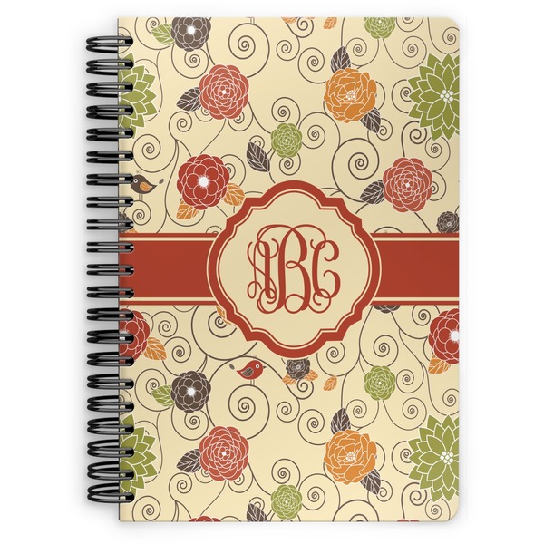 Custom Fall Flowers Spiral Notebook (Personalized)