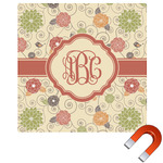 Fall Flowers Square Car Magnet - 6" (Personalized)