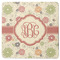 Fall Flowers Square Rubber Backed Coaster (Personalized)
