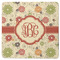 Fall Flowers Square Rubber Backed Coaster (Personalized)