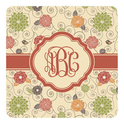 Fall Flowers Square Decal - Large (Personalized)