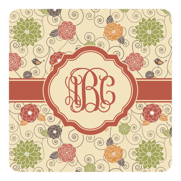 Custom Fall Flowers Square Decal - Large (Personalized)