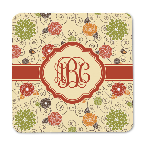 Fall Flowers Square Fridge Magnet - FRONT