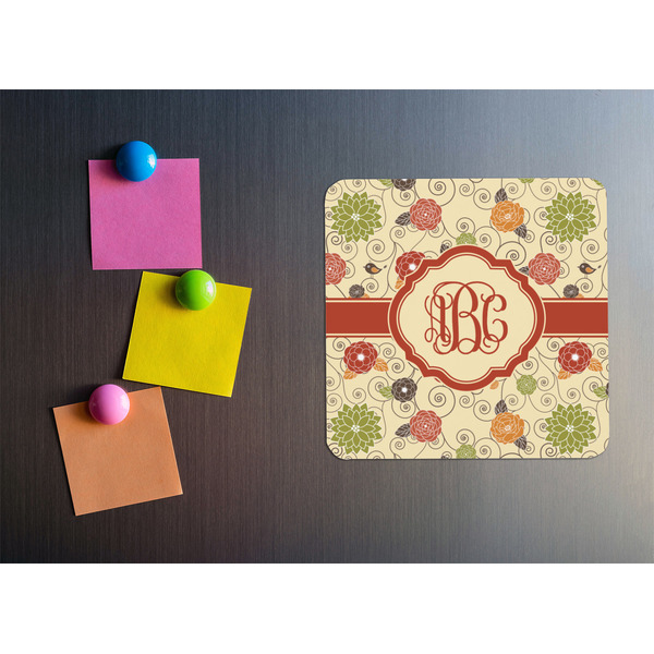 Fall Flowers Square Fridge Magnet - LIFESTYLE