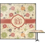 Fall Flowers Square Table Top - 24" (Personalized)