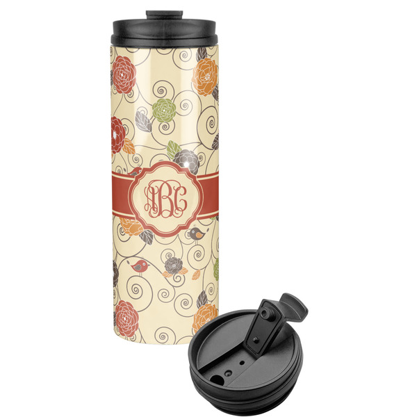 Custom Fall Flowers Stainless Steel Skinny Tumbler (Personalized)