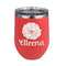 Fall Flowers Stemless Stainless Steel Wine Tumbler - Coral - Double Sided (Personalized)