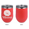 Fall Flowers Stainless Wine Tumblers - Coral - Single Sided - Approval
