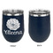 Fall Flowers Stainless Wine Tumblers - Navy - Single Sided - Approval