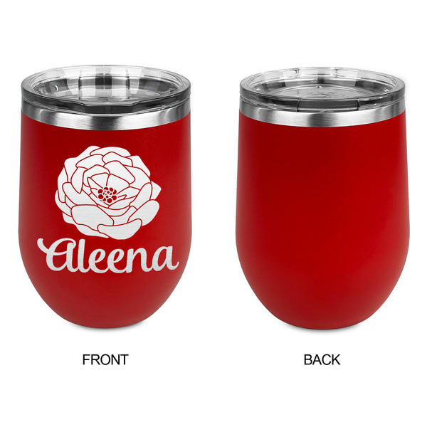 Fall Flowers Stainless Wine Tumblers - Red - Single Sided - Approval