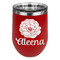 Fall Flowers Stainless Wine Tumblers - Red - Single Sided - Front