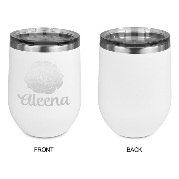 Fall Flowers Stainless Wine Tumblers - White - Single Sided - Approval