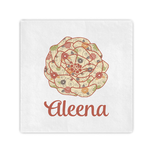 Custom Fall Flowers Standard Cocktail Napkins (Personalized)