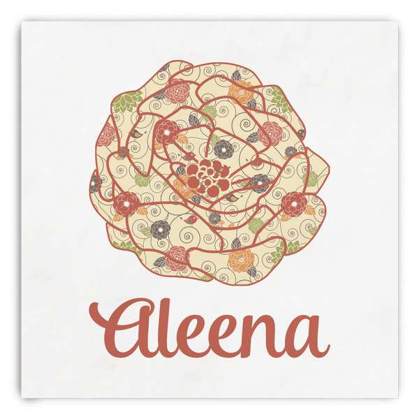 Custom Fall Flowers Paper Dinner Napkins (Personalized)