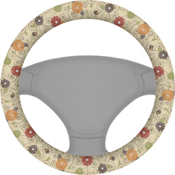 Fall Flowers Steering Wheel Cover (Personalized)
