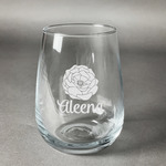 Fall Flowers Stemless Wine Glass - Engraved (Personalized)