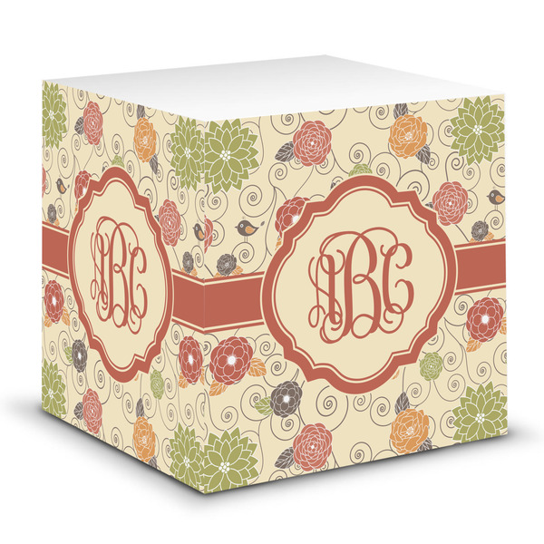 Custom Fall Flowers Sticky Note Cube (Personalized)