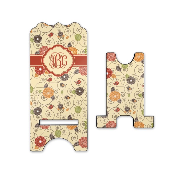 Fall Flowers Stylized Phone Stand - Front & Back - Small