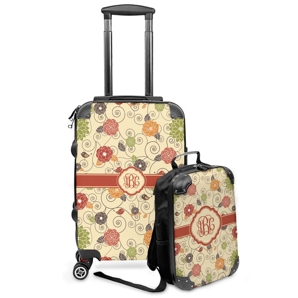Custom Fall Flowers Kids 2-Piece Luggage Set - Suitcase & Backpack (Personalized)