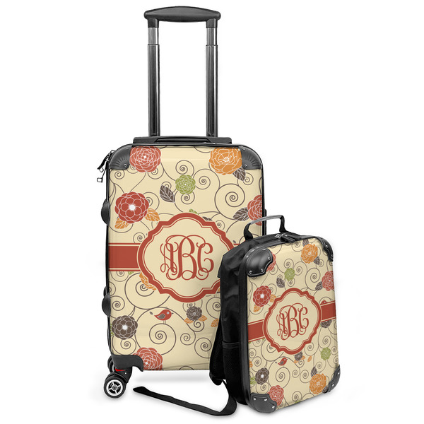 Custom Fall Flowers Kids 2-Piece Luggage Set - Suitcase & Backpack (Personalized)
