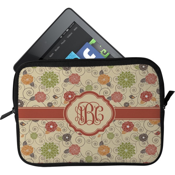 Custom Fall Flowers Tablet Case / Sleeve - Small (Personalized)