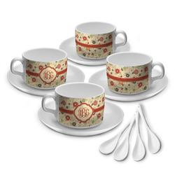 Fall Flowers Tea Cup - Set of 4 (Personalized)