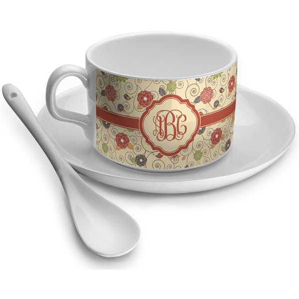 Custom Fall Flowers Tea Cup - Single (Personalized)