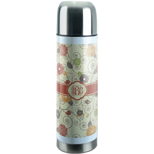 Custom Fall Flowers Stainless Steel Thermos (Personalized)