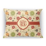 Fall Flowers Rectangular Throw Pillow Case (Personalized)