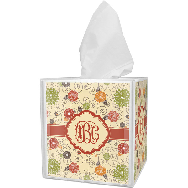 Custom Fall Flowers Tissue Box Cover (Personalized)