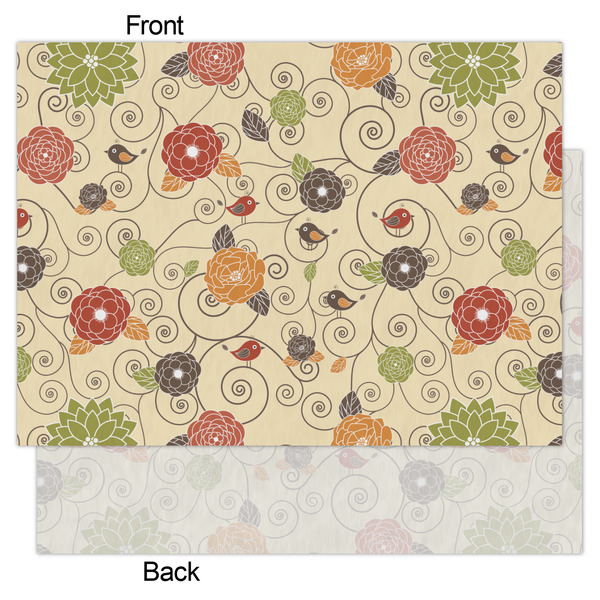 Fall Flowers Tissue Paper - Heavyweight - Large - Front & Back