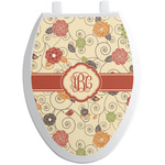 Fall Flowers Toilet Seat Decal - Elongated (Personalized)