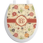 Fall Flowers Toilet Seat Decal (Personalized)