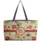 Fall Flowers Tote w/Black Handles - Front View