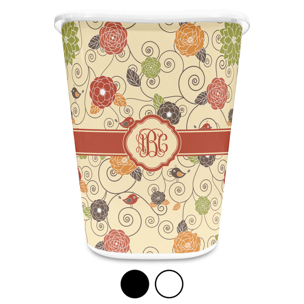 Fall Flowers Custom Waste Basket