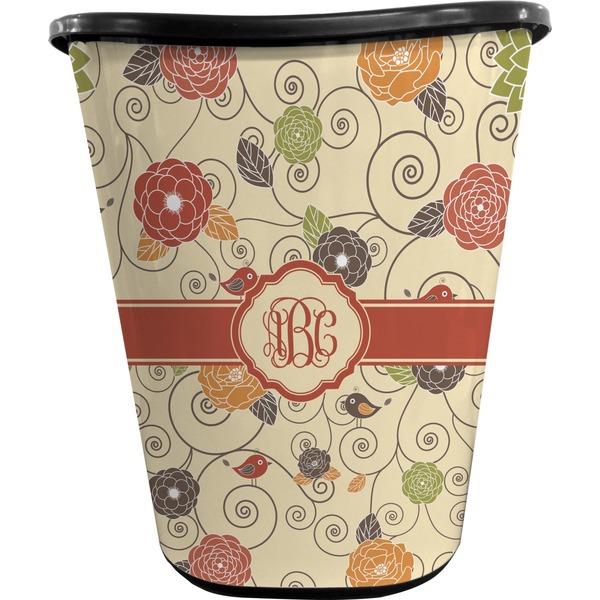 Fall Flowers Custom Waste Basket