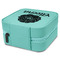 Fall Flowers Travel Jewelry Boxes - Leather - Teal - View from Rear