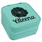 Fall Flowers Travel Jewelry Boxes - Leatherette - Teal - Angled View