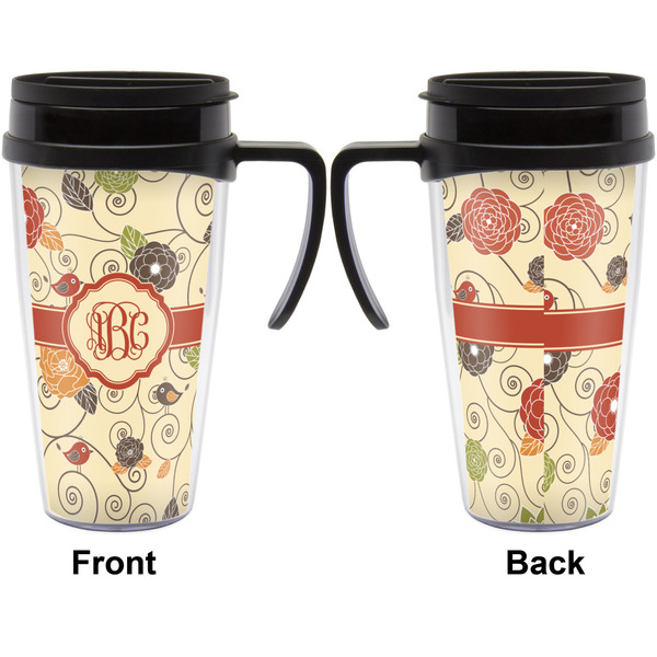 Fall Flowers Travel Mug with Black Handle - Approval