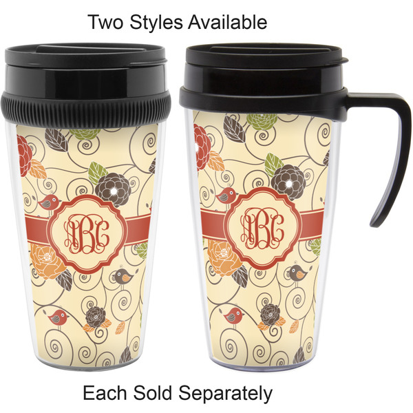 Fall Flowers Travel Mugs - with & without Handle