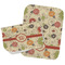 Fall Flowers Two Rectangle Burp Cloths - Open & Folded