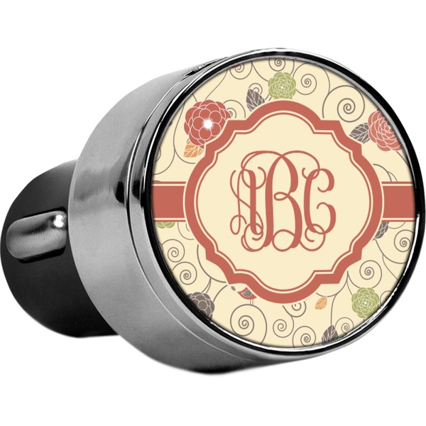 Custom Fall Flowers USB Car Charger (Personalized)