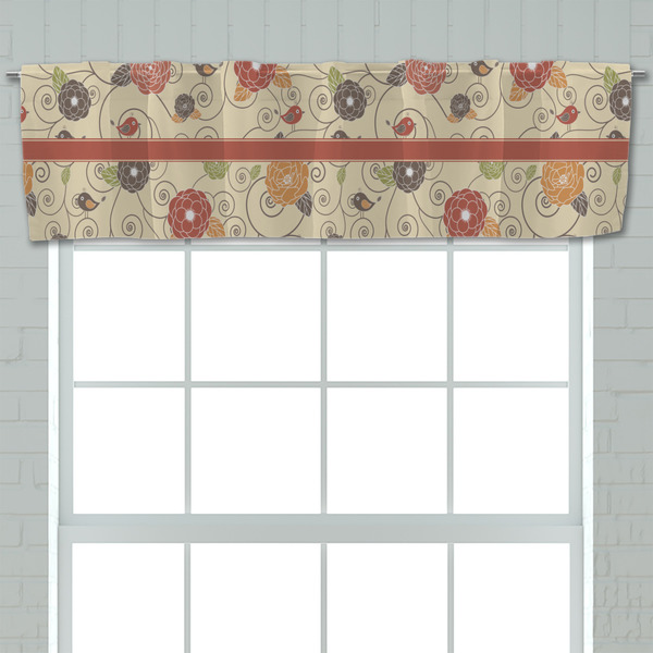 Fall Flowers Valance - Closeup on window