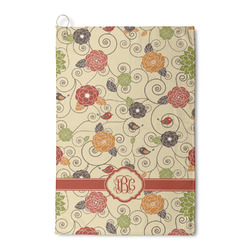 Fall Flowers Waffle Weave Golf Towel (Personalized)